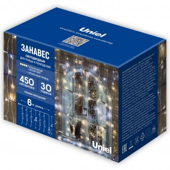 Гирлянда UNIEL ULD-C6030-450/TTK WARMWHITE-WHITE IP44 Гирлянда UNIEL ULD-C6030-450/TTK WARMWHITE-WHITE IP44