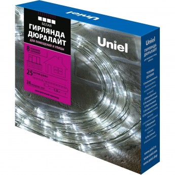 Гирлянда UNIEL ULD-D50 25M/С08 IP44 WHITE Гирлянда UNIEL ULD-D50 25M/С08 IP44 WHITE