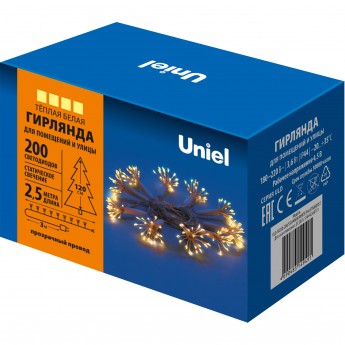Гирлянда UNIEL ULD-S0250-200/STA WARM WHITE IP44 STARBURST Гирлянда UNIEL ULD-S0250-200/STA WARM WHITE IP44 STARBURST