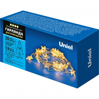 Гирлянда UNIEL ULD-S1900-020/STB/2AA WARM WHITE IP20 STARS MINI Гирлянда UNIEL ULD-S1900-020/STB/2AA WARM WHITE IP20 STARS MINI