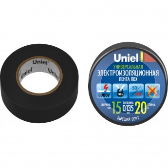 Изоляционная лента UNIEL UIT-135P 20/15/01 BLK