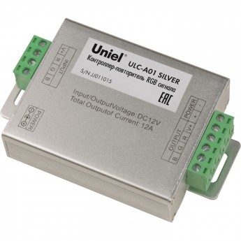 Контроллер - повторитель UNIEL ULC-A01 SILVER RGB сигнала. Контроллер - повторитель UNIEL ULC-A01 SILVER RGB сигнала.