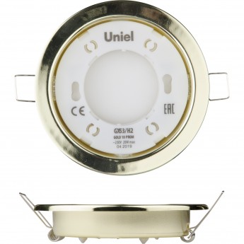 Светильник ультратонкий UNIEL GX53/H2 GOLD 10 PROM встраиваемый Светильник ультратонкий UNIEL GX53/H2 GOLD 10 PROM встраиваемый