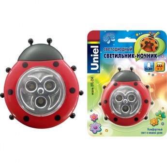 Светильник Uniel DTL-354 Божья Коровка/Red/3LED/3AAA Светильник Uniel DTL-354 Божья Коровка/Red/3LED/3AAA