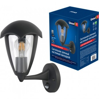 Светильник UNIEL UUL-S81A 60W/E27 SENSOR IP54 BLACK Светильник UNIEL UUL-S81A 60W/E27 SENSOR IP54 BLACK