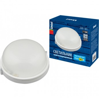 Светильник UNIEL UWL-R01 100W/E27 IP54 WHITE Круг Светильник UNIEL UWL-R01 100W/E27 IP54 WHITE Круг