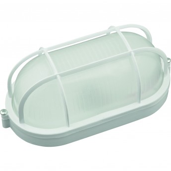 Светильник влагозащищенный UNIEL UWL-O02 100W/E27 IP54 WHITE под лампу Е27, овал/решетка Светильник влагозащищенный UNIEL UWL-O02 100W/E27 IP54 WHITE под лампу Е27, овал/решетка