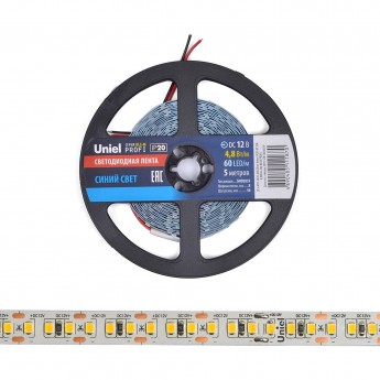 Светодиодная лента UNIEL ULS-M11-2835-60LED/m-8mm-IP20-DC12V-4,8W/m-5M-BLUE PROFI катушка в герметичной упаковке Светодиодная лента UNIEL ULS-M11-2835-60LED/m-8mm-IP20-DC12V-4,8W/m-5M-BLUE PROFI катушка в герметичной упаковке