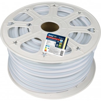 Светодиодная лента UNIEL ULS-N21-2835-120LED/m-8mm-IP67-220V-8W/m-50M-YELLOW бобина Светодиодная лента UNIEL ULS-N21-2835-120LED/m-8mm-IP67-220V-8W/m-50M-YELLOW бобина