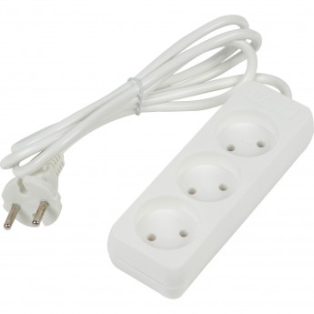 Удлинитель UNIEL S-CU3-2 WHITE серии Ultra, шнур 2м., 3 гнезда, 10A, б/з Удлинитель UNIEL S-CU3-2 WHITE серии Ultra, шнур 2м., 3 гнезда, 10A, б/з