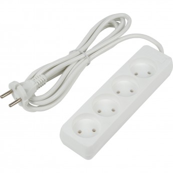 Удлинитель UNIEL S-CU4-3 WHITE серии Ultra, шнур 3м., 4 гнезда, 10A, б/з Удлинитель UNIEL S-CU4-3 WHITE серии Ultra, шнур 3м., 4 гнезда, 10A, б/з