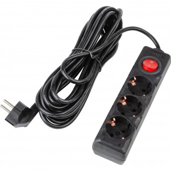 Удлинитель UNIEL S-GCU3-7B BLACK серии Ultra, шнур 7м., 3 гнезда, 16A, с/з Удлинитель UNIEL S-GCU3-7B BLACK серии Ultra, шнур 7м., 3 гнезда, 16A, с/з