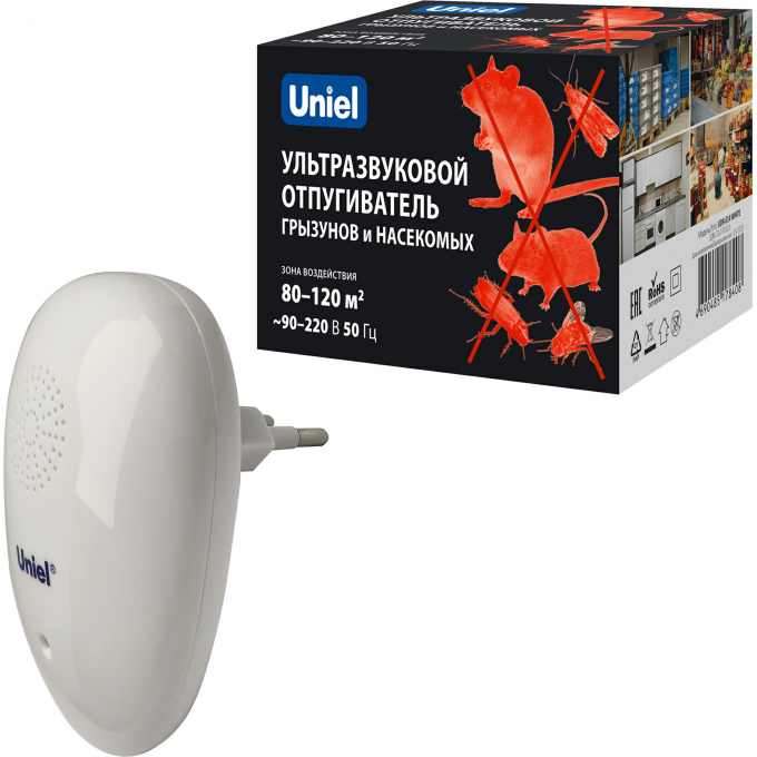 Ультразвуковой отпугиватель насекомых и грызунов UNIEL UDR-E14 WHITE UL-00010831