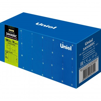 Занавес светодиодный UNIEL ULD-C1510-100/STA WARM WHITE IP44 со статическим свечением, 1,5х1м. 100 светодиодов Занавес светодиодный UNIEL ULD-C1510-100/STA WARM WHITE IP44 со статическим свечением, 1,5х1м. 100 светодиодов